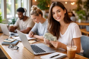 trabajos para estudiantes bien pagados en entorno de estudio y trabajo flexible