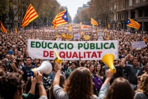 Huelga docentes Catalunya en Barcelona con manifestación masiva del profesorado de la educación pública