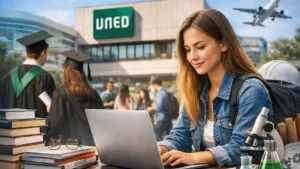 nuevas plazas UNED 2026 en universidad pública a distancia con estudiante usando portátil