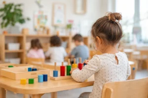 becas Educación Infantil Madrid en una escuela infantil con niños en aula preescolar